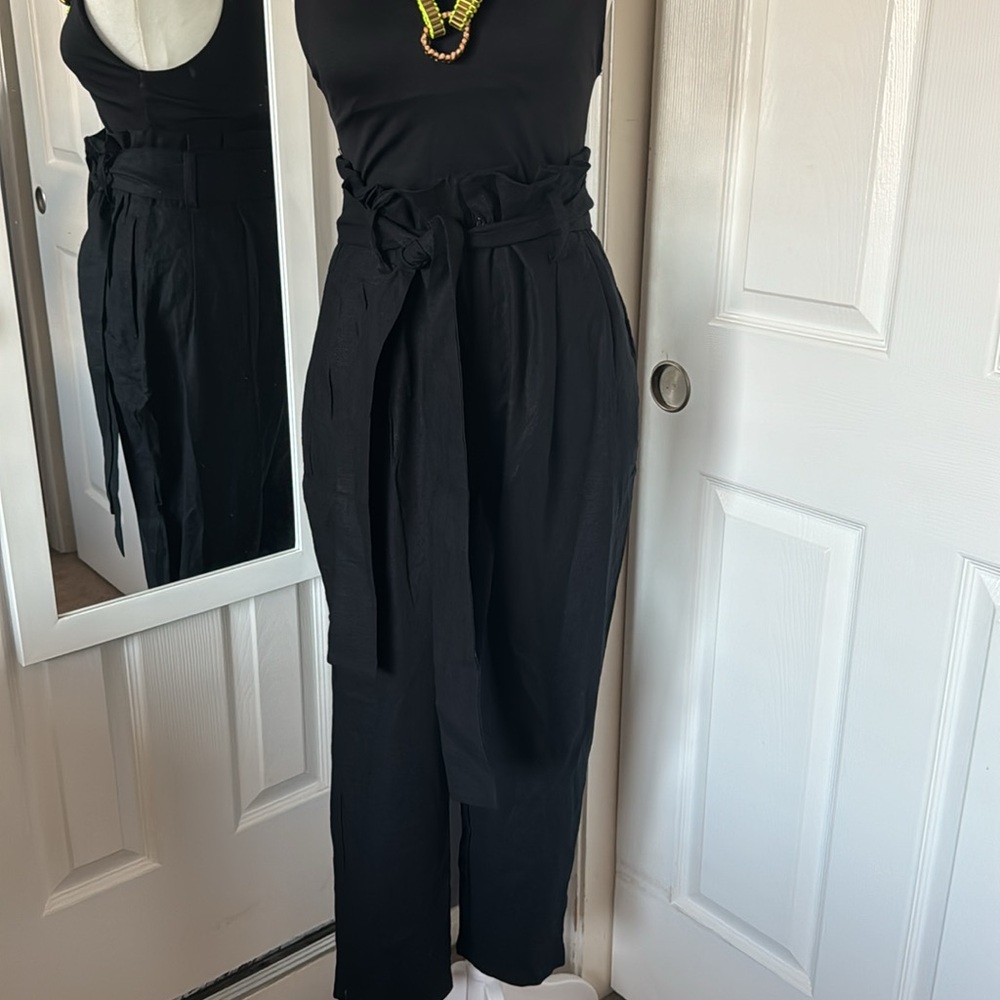 ON 34th black paper-bag  pants - Picture 4 of 9